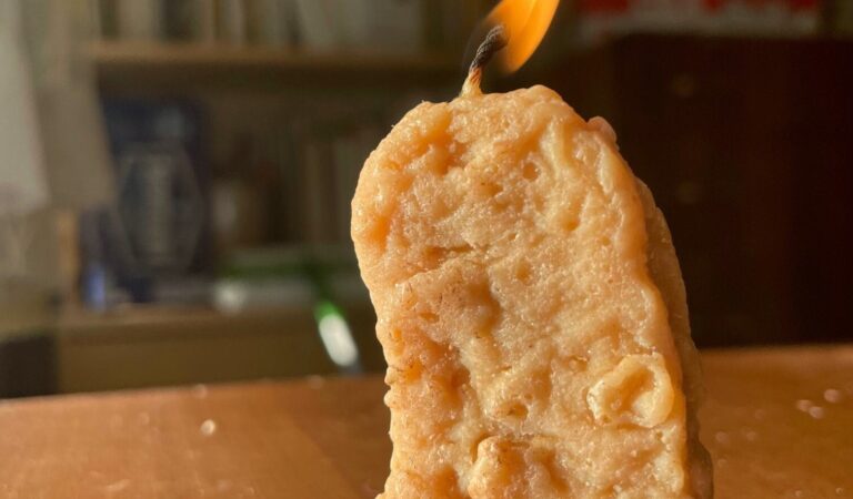 Handmade nugget candle that looks exactly like the real thing! Great gift for anyone that loves nuggets, candles or things that look like other things