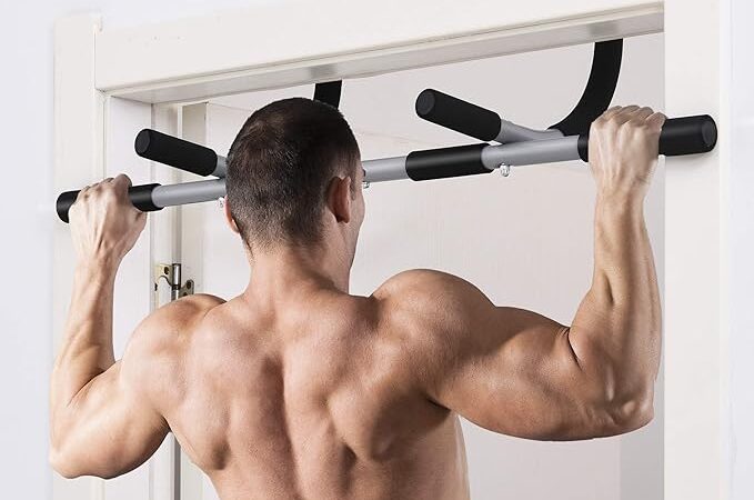 Transforming doorframes into fitness hubs, a pull-up bar offers convenience for strength training at home, maximizing gains with minimal space