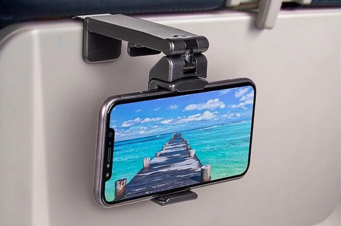 Phone Holder for in-flight desk tray