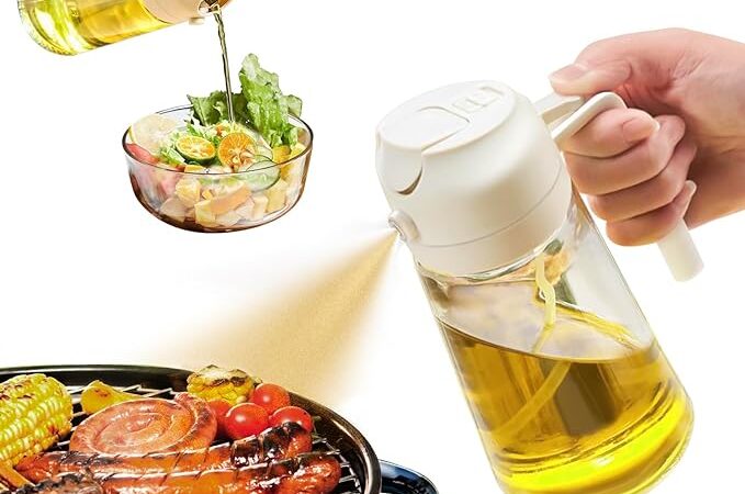 This Oil Sprayer for cooking provides an even mist of oil, perfect for healthier meals without excess fat