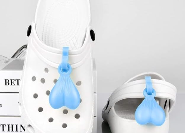 Croc nuts are funny, novelty decorations designed to hang from the back of Crocs